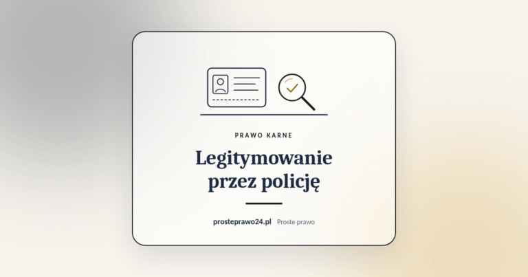Szkic dokumentu tożsamości i lupy z tytułem Legitymowanie przez policję