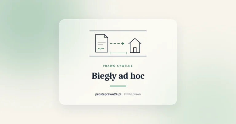 Szkic umowy i domu, tytuł Biegły ad hoc