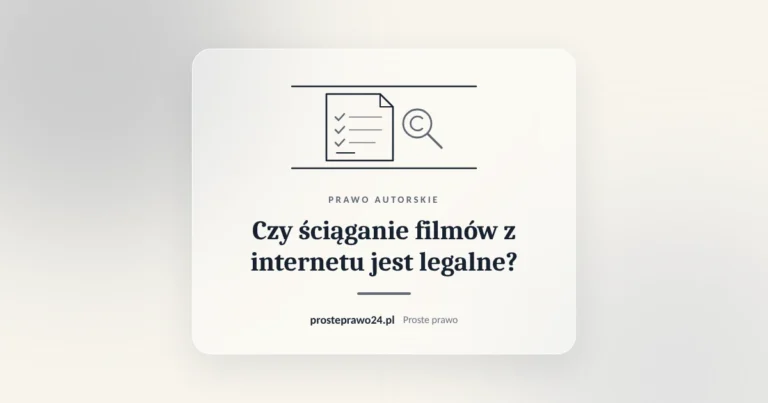 Szkic pliku ze znakiem copyright pod lupą, tytuł Czy ściąganie z internetu jest legalne