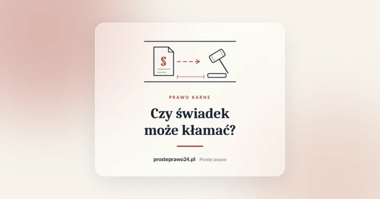 Szkic akt z paragrafem i młotka sędziowskiego, tytuł Czy świadek może kłamać?