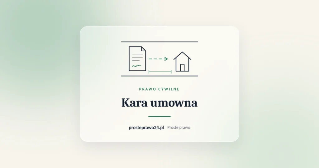 Szkic umowy i domu, tytuł Kara umowna