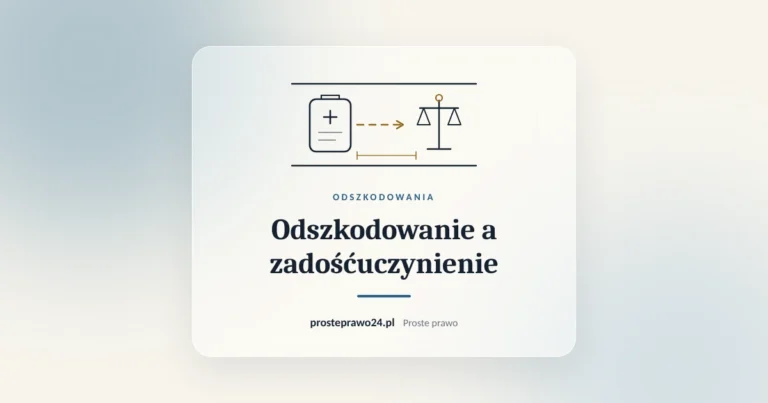 Szkic wagi i akt, tytuł Odszkodowanie a zadośćuczynienie