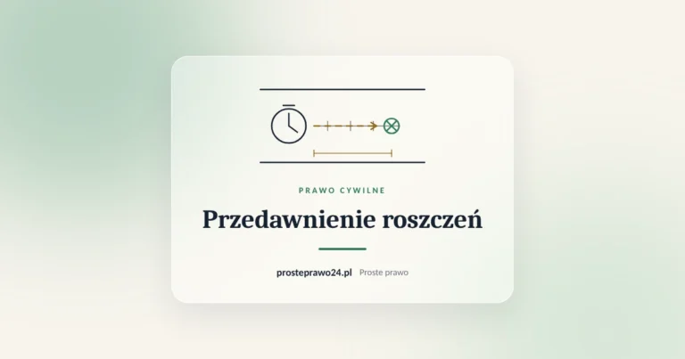 Szkic osi czasu z zegarem, tytuł Przedawnienie roszczeń