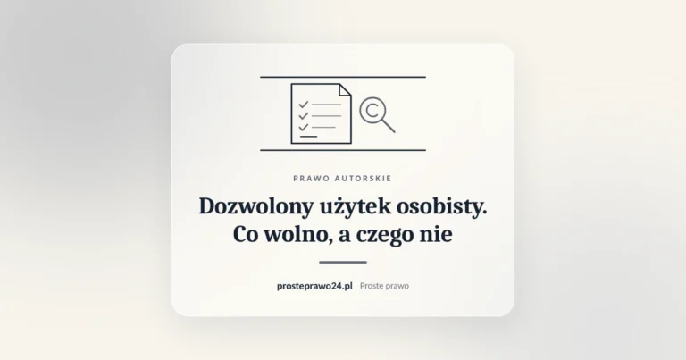 Szkic utworu ze znakiem copyright pod lupą, tytuł Dozwolony użytek osobisty