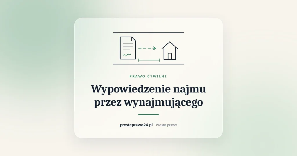Szkic umowy i domu, tytuł Wypowiedzenie najmu przez wynajmującego