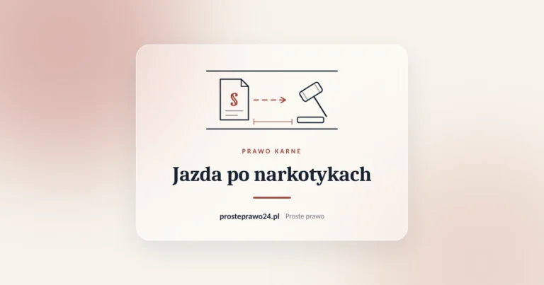 Szkic akt z paragrafem i młotka sędziowskiego, tytuł Jazda po narkotykach