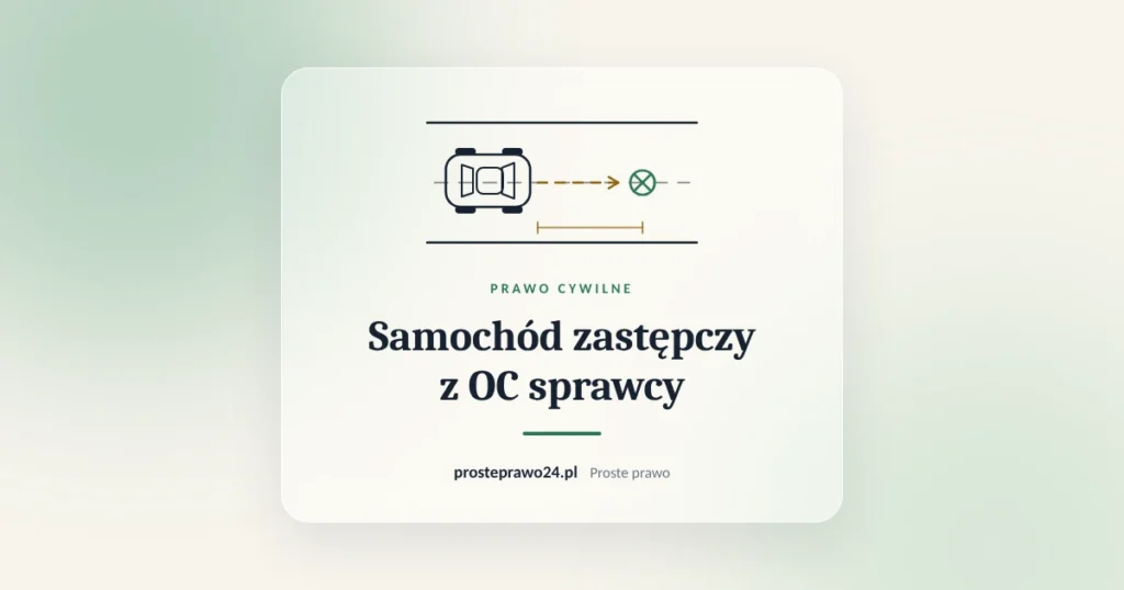 Szkic miejsca zdarzenia drogowego, tytuł Samochód zastępczy z OC sprawcy