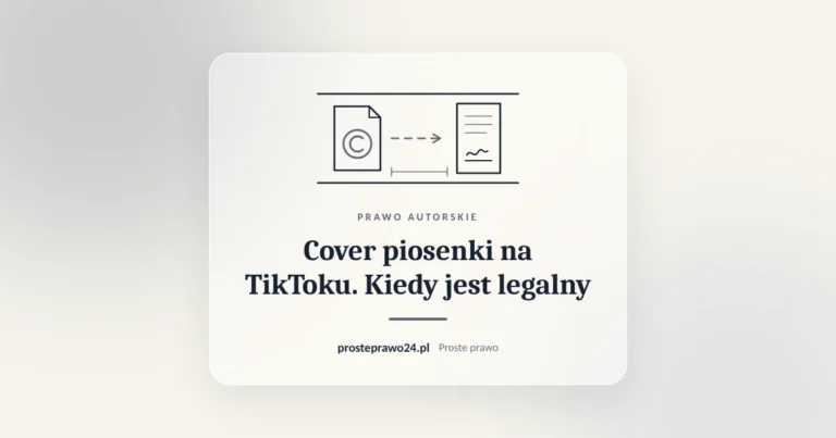 Szkic utworu muzycznego ze znakiem copyright, tytuł Cover piosenki na TikToku