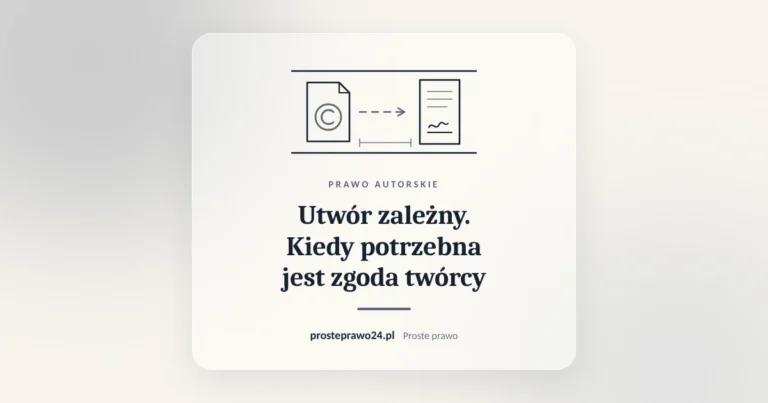 Szkic utworu ze znakiem copyright przechodzącego w nową wersję, tytuł Utwór zależny