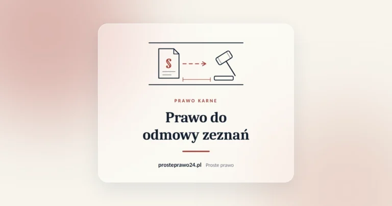 Szkic akt z paragrafem i młotka sędziowskiego, tytuł Prawo do odmowy zeznań