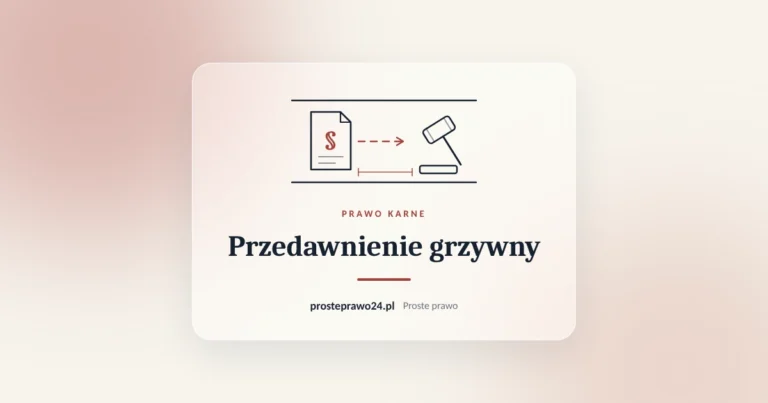 Szkic akt z paragrafem i młotka sędziowskiego, tytuł Przedawnienie grzywny