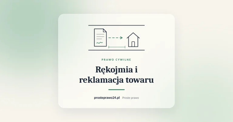 Szkic umowy i domu, tytuł Rękojmia i reklamacja towaru
