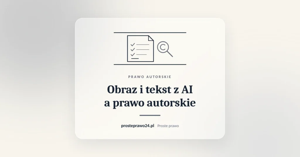 Szkic utworu ze znakiem copyright pod lupą, tytuł AI a prawo autorskie