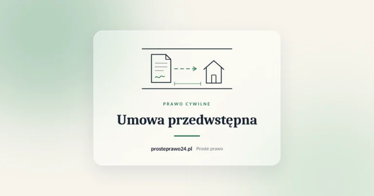 Szkic umowy i domu, tytuł Umowa przedwstępna